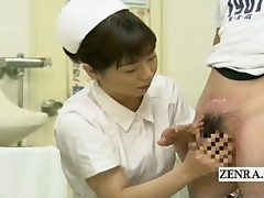 Subtitled Chinese weaken nurse b like hj not far from cum attempt